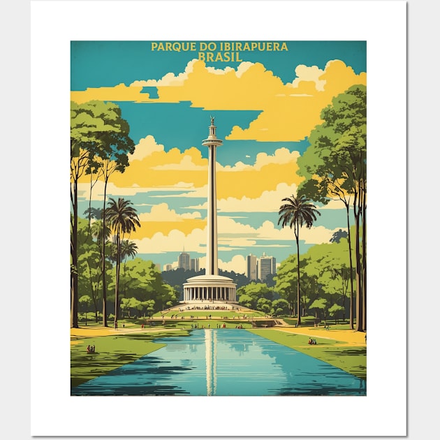 Parque do Ibirapuera Brazil Vintage Tourism Travel Poster Art Wall Art by TravelersGems